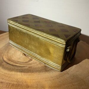 Antique 19th c. Mindanao or East Indian copper inlaid brass betel nut box